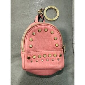 Victoria's Secret Pink Studded Mini Backpack Keychain Bag Charm Coin Purse Gold